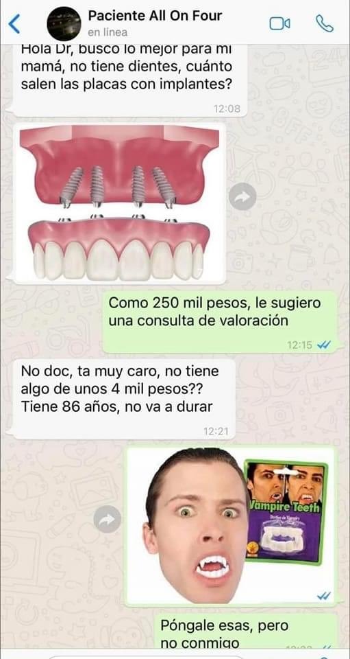 Charla con el dentista - meme