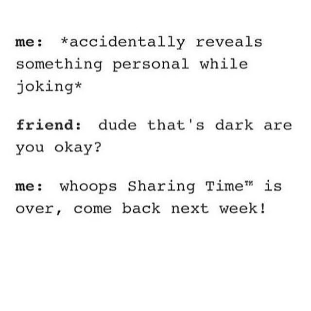 Dark oversharing - meme