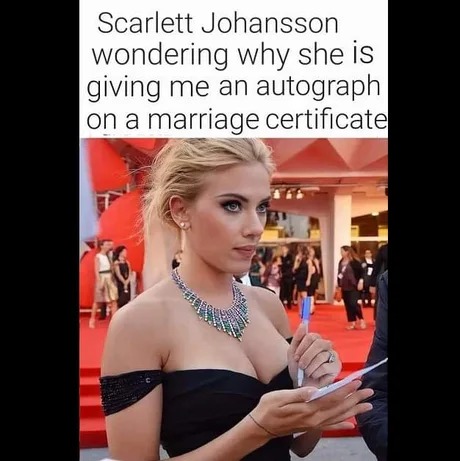 Scarlett Johansson autograph - meme