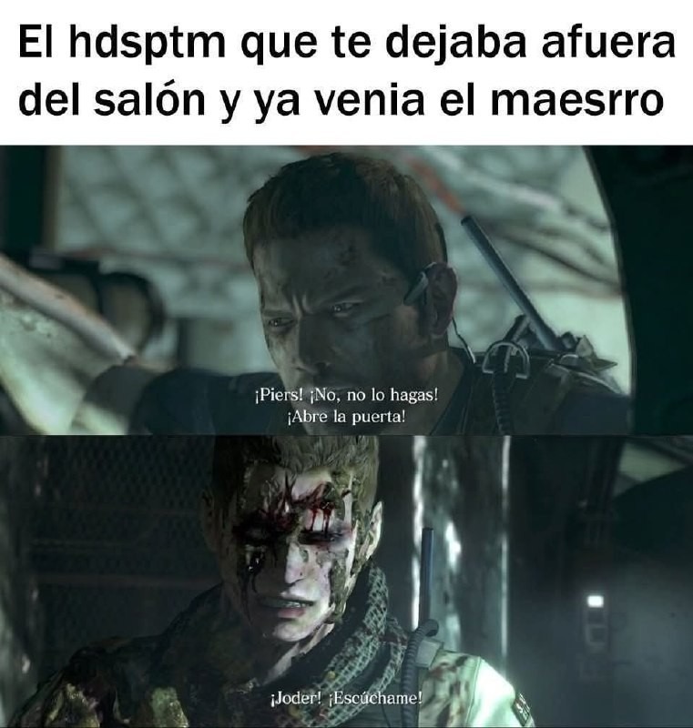El bro que no abría y ya venía el profe - meme