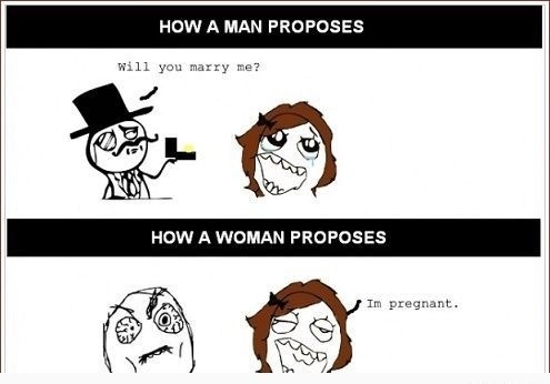 Men proposing vs Women proposing - meme