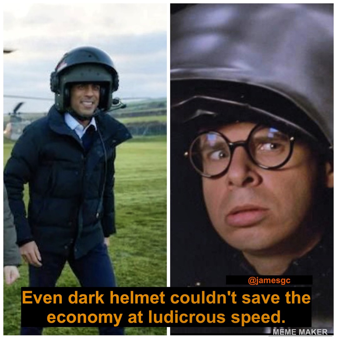 Even Dark Helmet could not save the economy at ludicrous speed. - meme