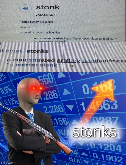 Stonks: a concentrated artillery - meme