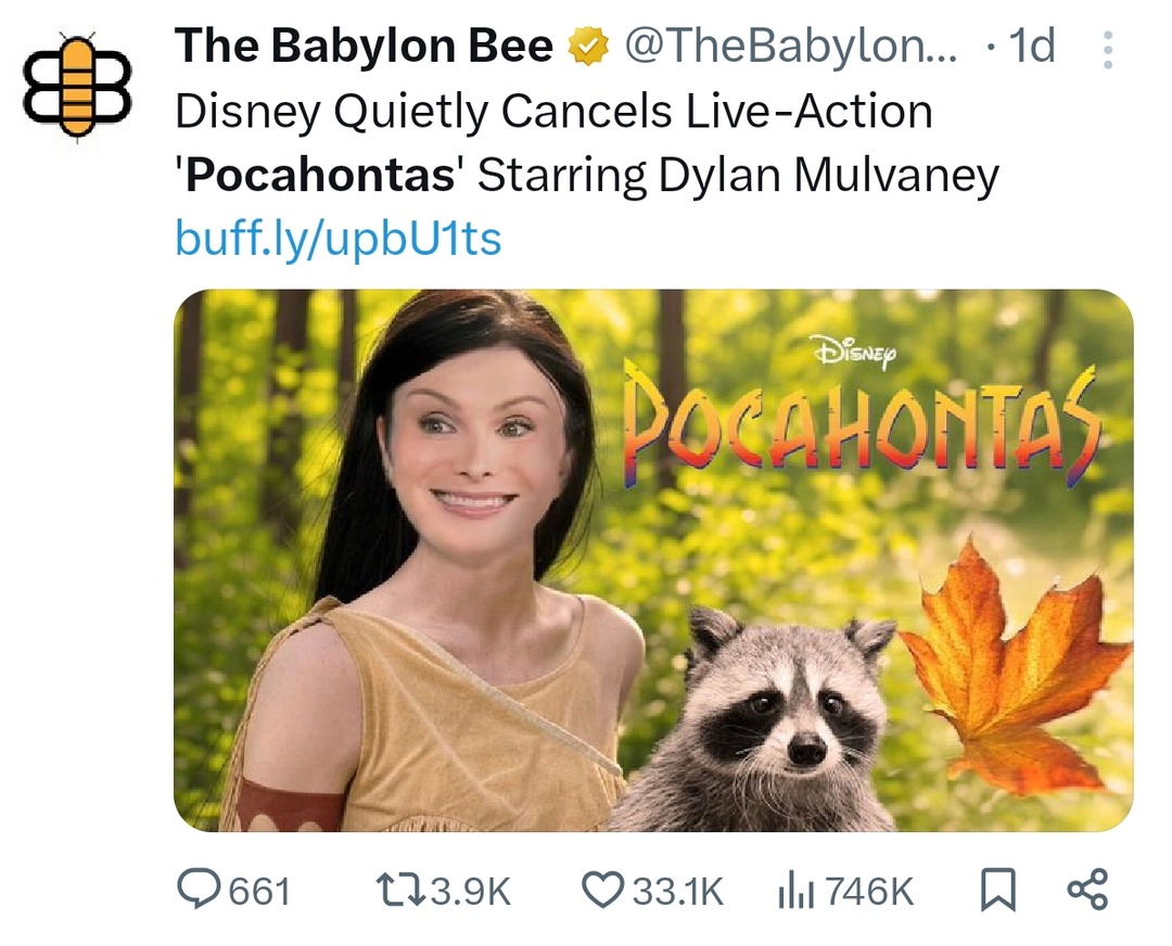 Disney quietly cancels live action Pocahontas and I'm not sure who was asking for it anyway - meme