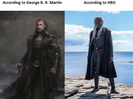 comparison between books and show of house of the dragon