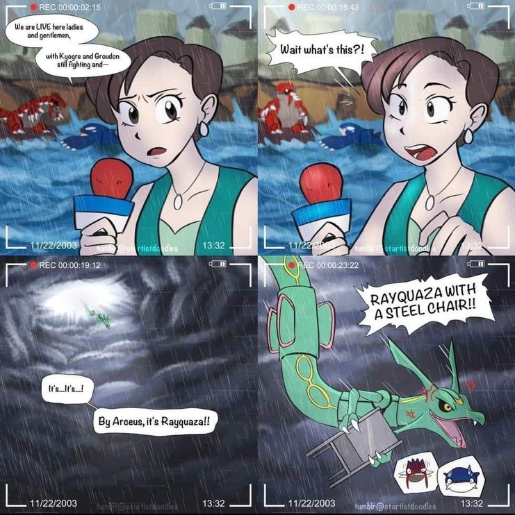 Rayquaza Used Steel Chair! - meme