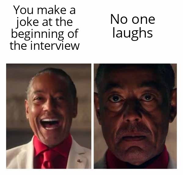Laughing at the interview - meme