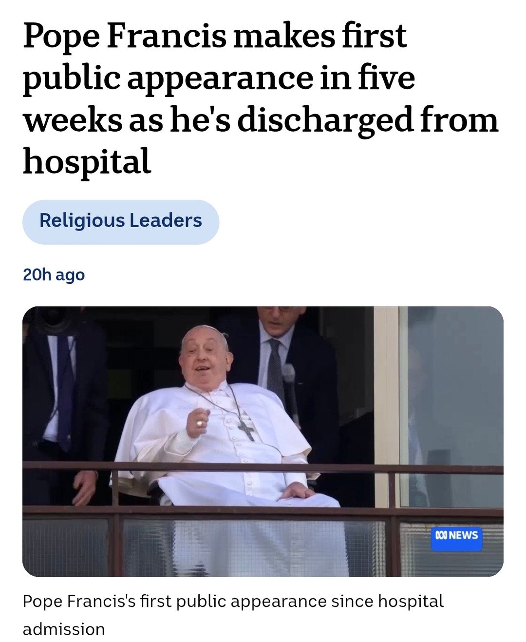 Pope Francis appears after 5 weeks like he’s dropping a new mixtape - meme