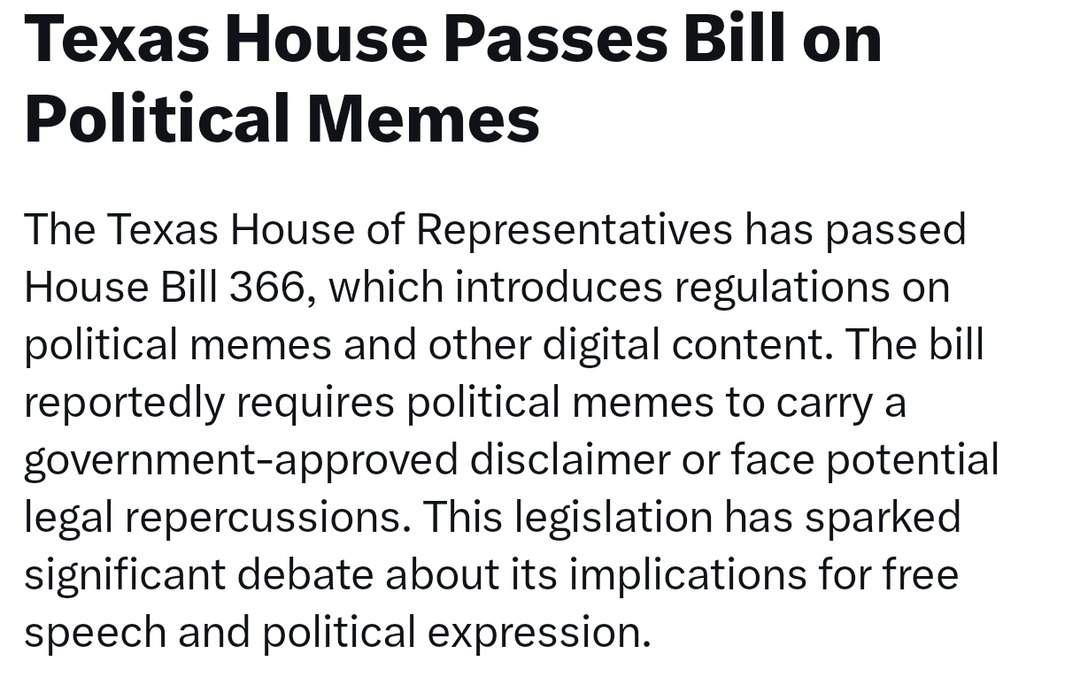 Texas wants your memes government-approved now