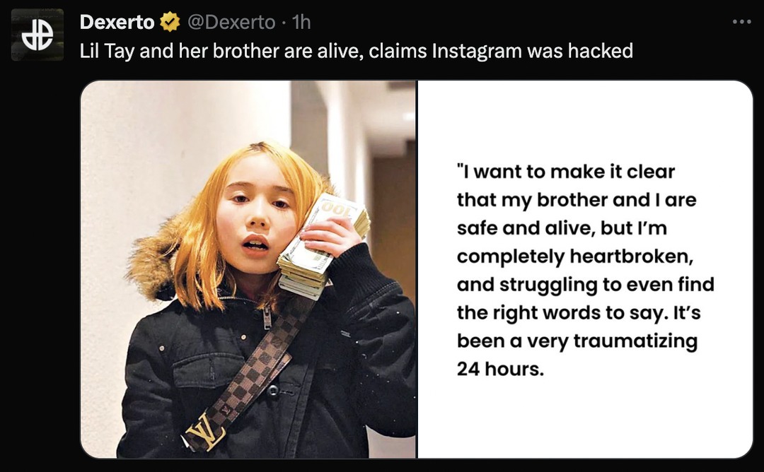 lil tay announcement confirming she's alive