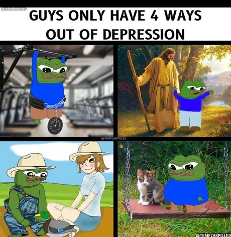 4 ways out of depression - meme