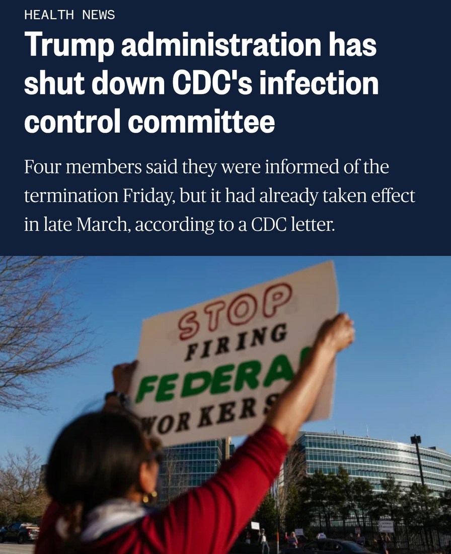 Trump shuts down CDC infection control committee - meme