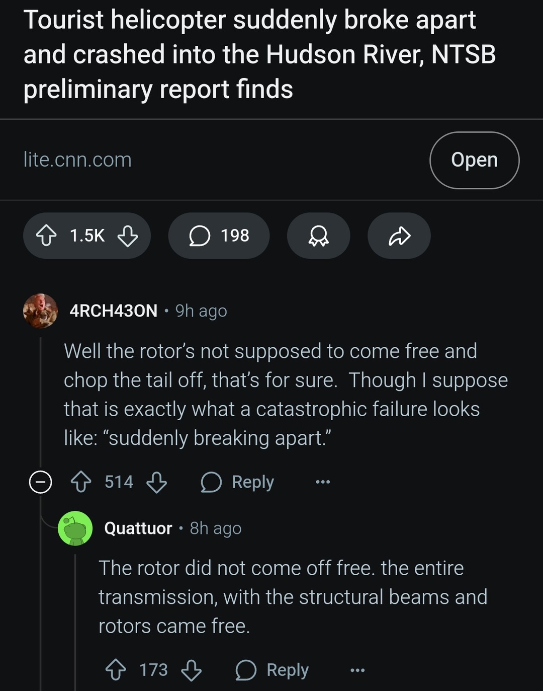 Helicopter crash in Hudson blamed on rotor failure - meme