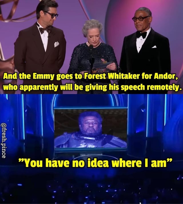 Forest Whitaker accepts from afar—like a rebel still in hiding - meme