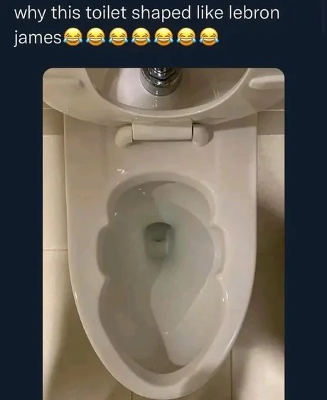 Toilet shaped like Lebron James - meme