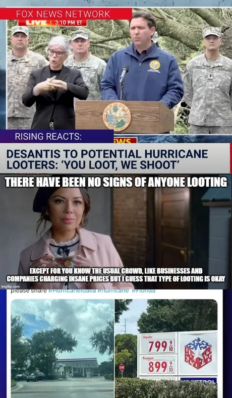 No signs of anyone looting - meme