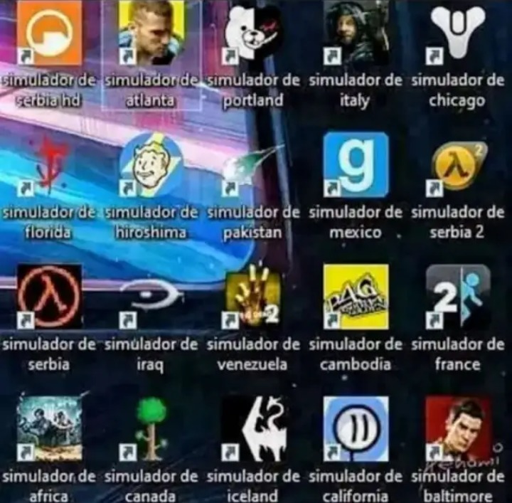 Simuladores - meme