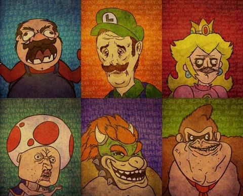 Les persos de Mario en meme