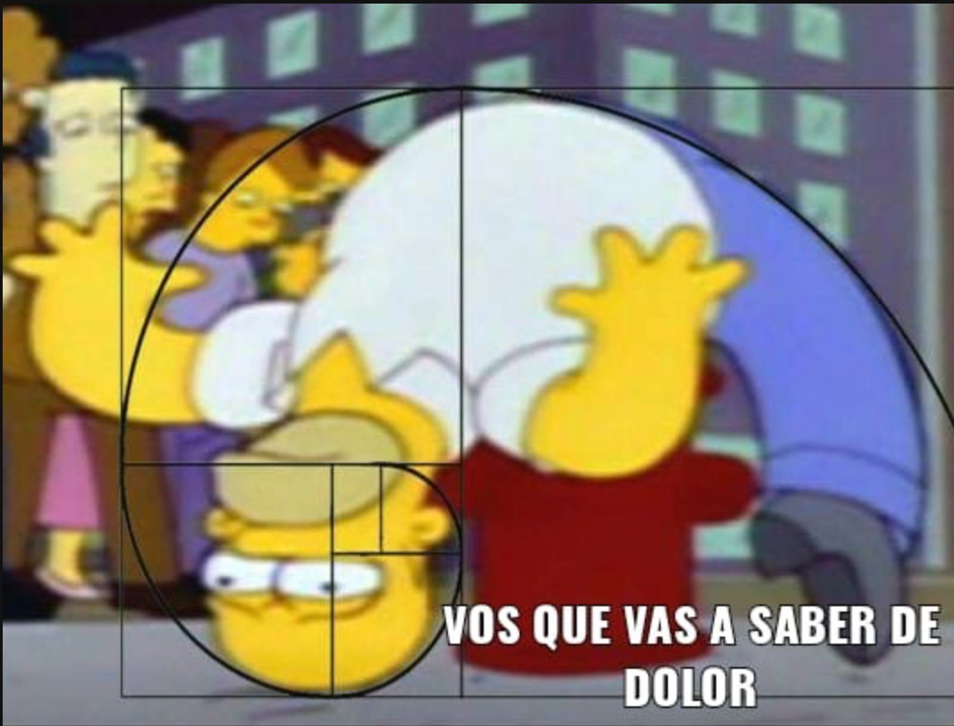 Contexto: esa "espiral" es tambien conocida como numero aureo este numero segun la matematica es el numero perfecto por el cual la naturaleza se guia para casi todo - meme