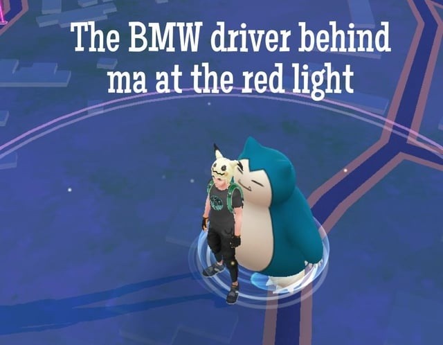 The BMW behind me really thinks honking makes lights go green - meme