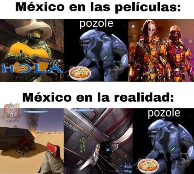 Mexico en películas vs en realidad - meme