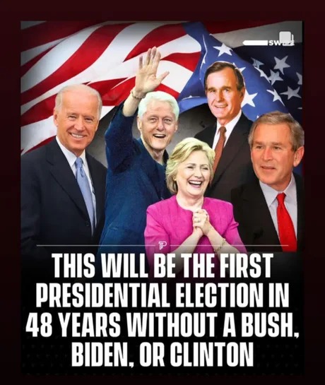 2024 elections without Biden, Bush or Clinton - meme