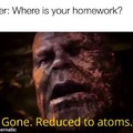 The homework is gone