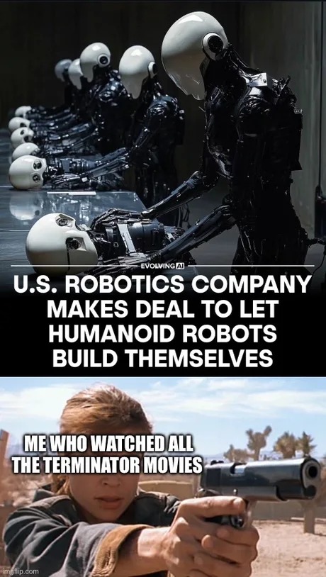 US robotic company makes deal to let humanoid robots build themselves - meme