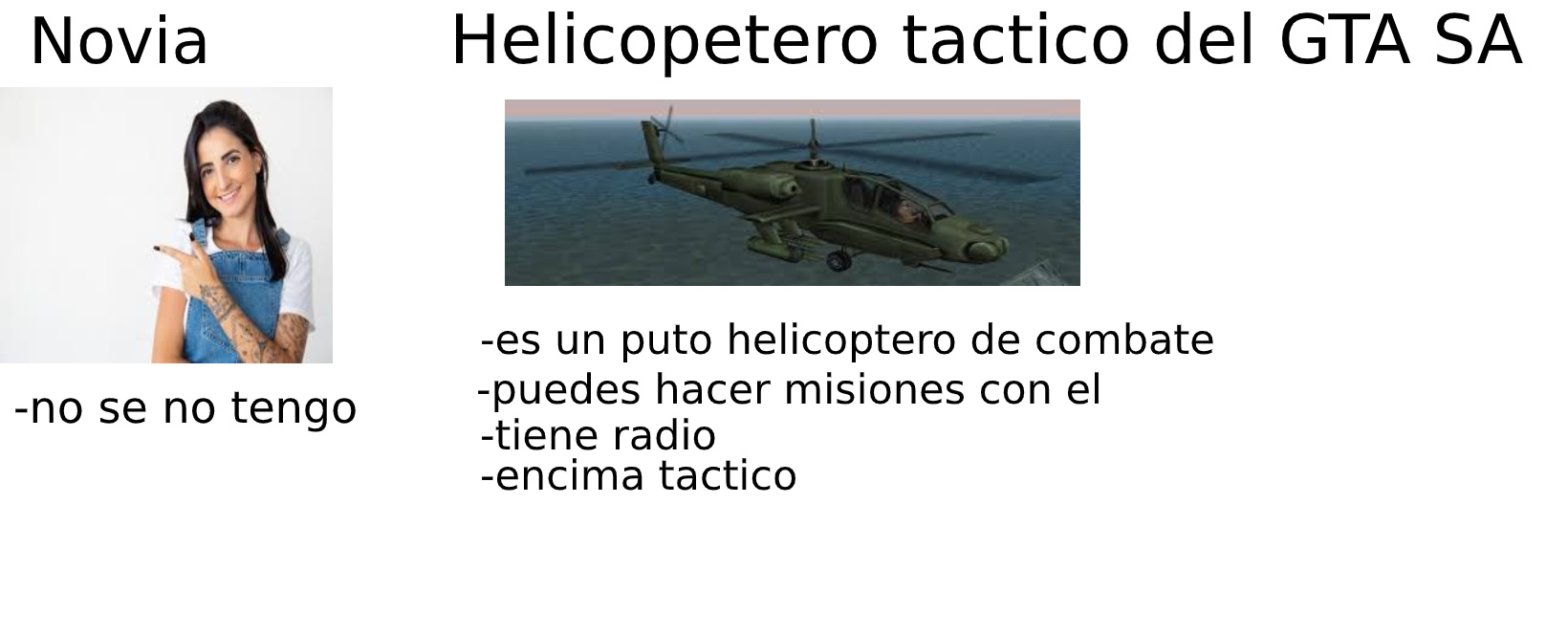 helicoptero tactico del gta sa - meme