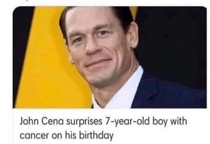 Jhon como le podés regalar cáncer a un niño para su cumpleaños??? - meme