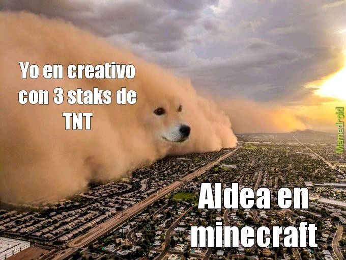 Aldea en Minecraft  - meme