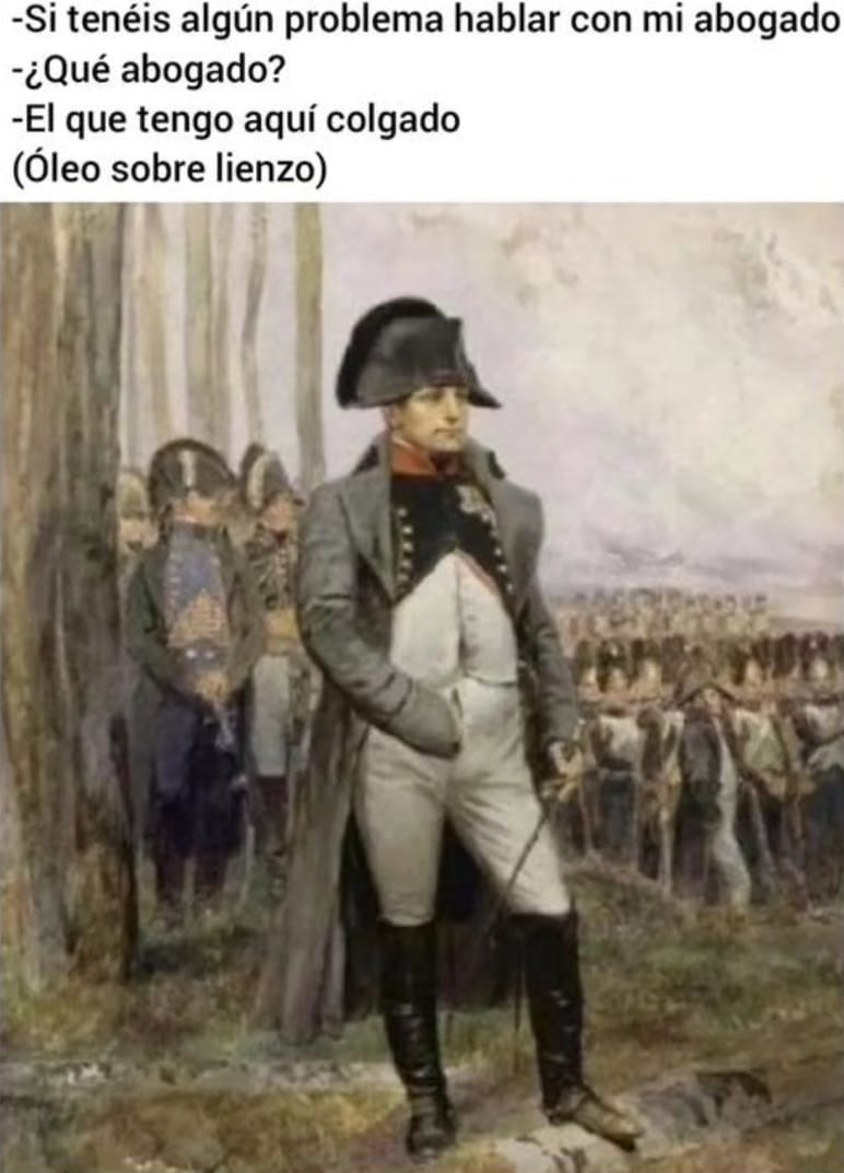 Napoleón óleo sobre lienzo - meme