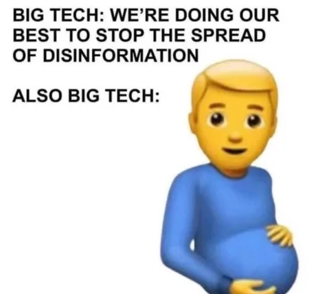 Big tech desinformation - meme