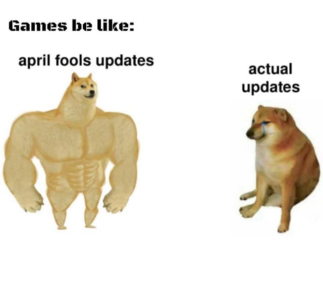 Video game companies during April Fools - meme
