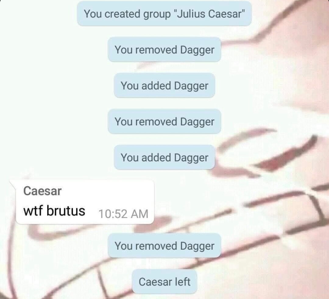 Group chat drama but it's ancient Rome - meme