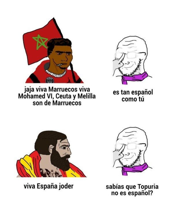 La dicotomía de España ahora mismo en febrero de 2024 - meme