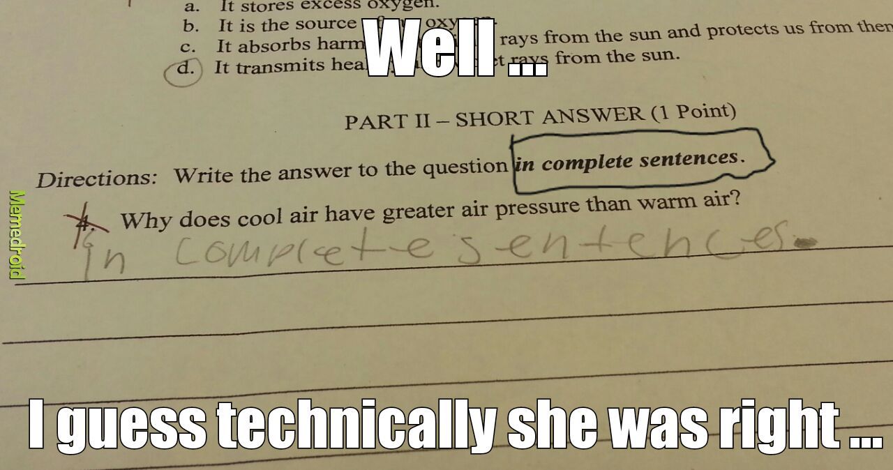Grading tests when I saw this - meme