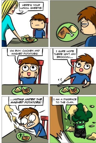 I actually like broccoli (._. ) - meme
