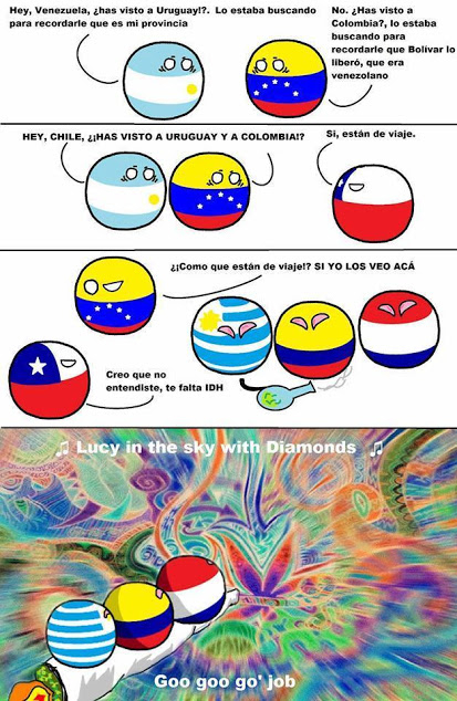 Uruguay Colombia y Paraguay son unos loquillod - meme