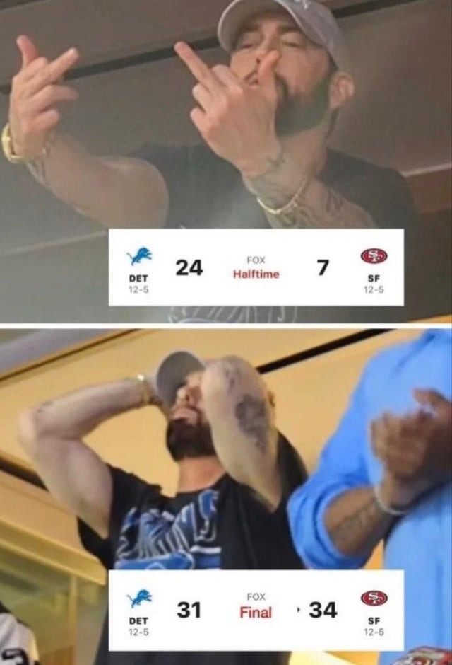 Detroit Lions vs 49ers Eminem meme