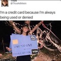 Depressed guy on Twitter says he is a credit card