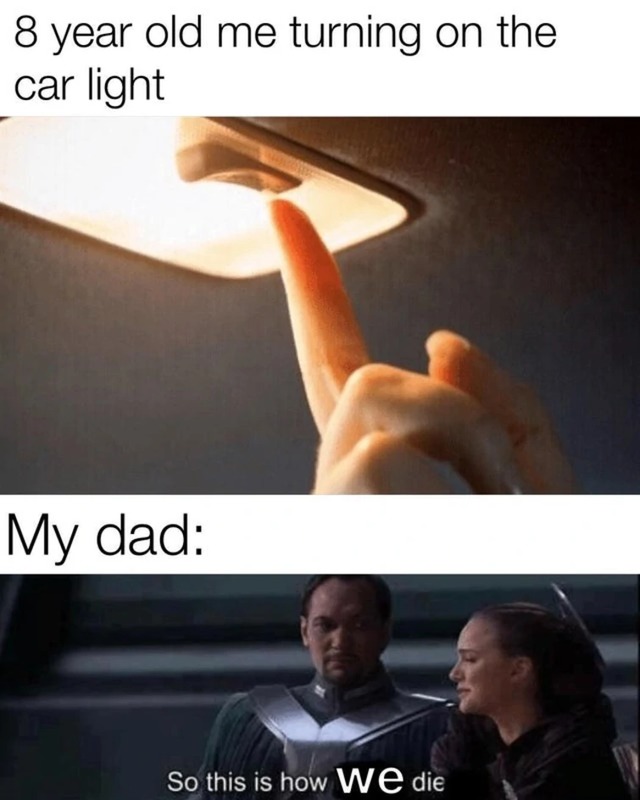 turning on the light inside the car - meme