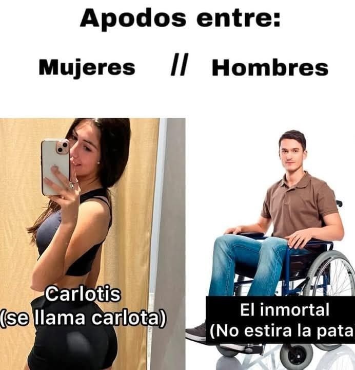 ellas se llaman Carlotis, nosotros lo llamamos El Inmortal - meme