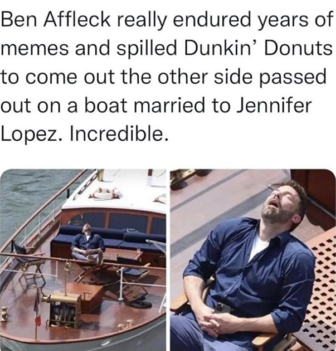 Ben Affleck beat the memes and married JLo on a yacht