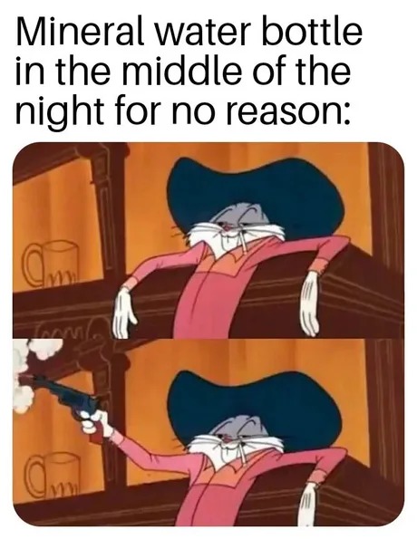 Mineral water bottle meme