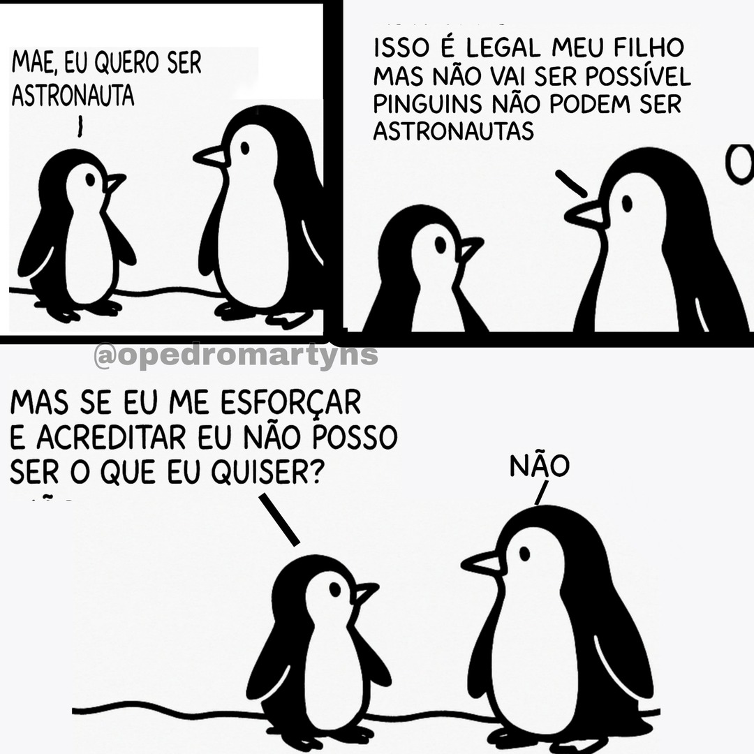 Ser um pinguim já é incrível - meme