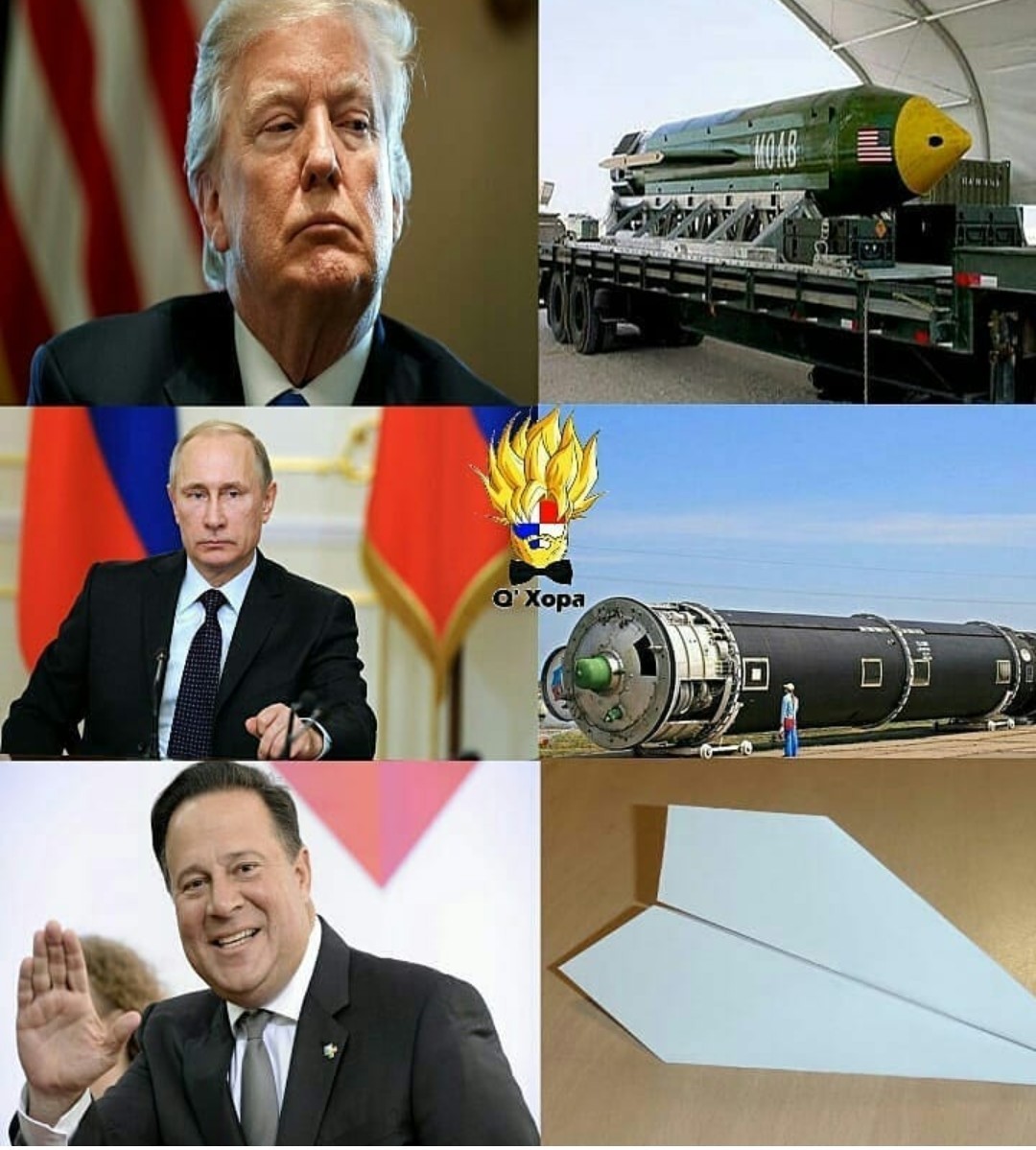 Primera vista a las bombas de Estados Unidos, Rusia y Panamá - meme