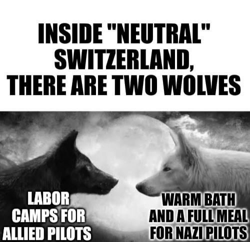 Neutral Switzerland during WW2 - meme