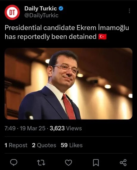 Political drama in Turkey: Ekrem Imamoglu gets detained, now we wait for the plot twist - meme