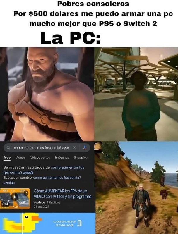 yo con mi pc gamer de 500 dólares que apenas corre el solitario - meme